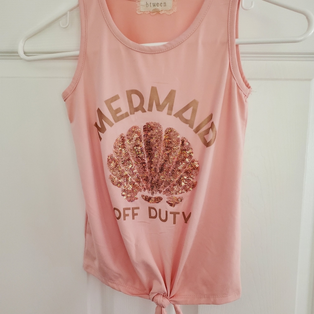 Sequined Peach Mermaid Top